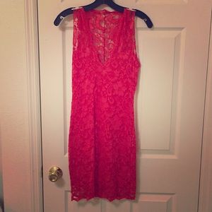 Red lace dress!